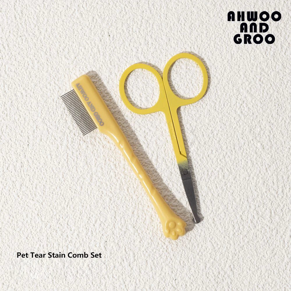 Facial Cleaning Comb, Removes Tear Stains, Eye-poop, with Repair Scissors