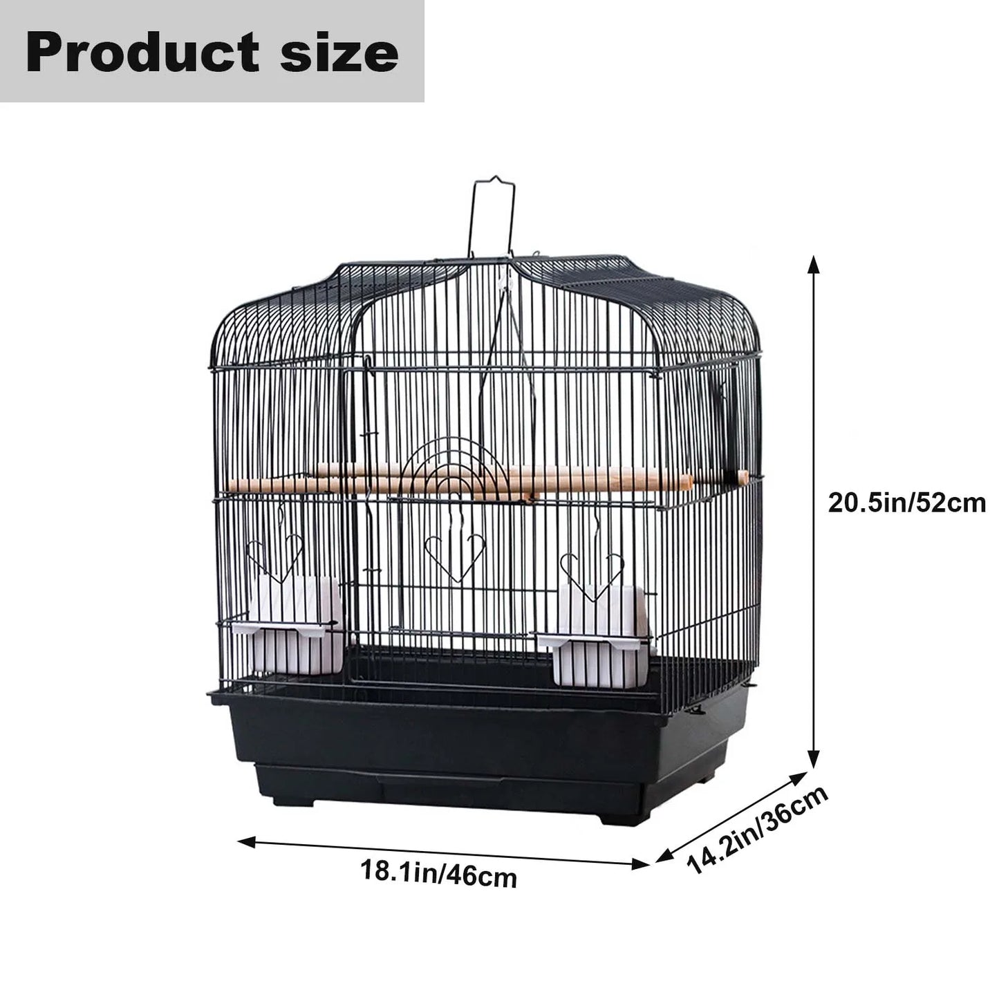 Travel Cage, Standing Pole, Food Container, Swing Cockatiels Parrots Canaries