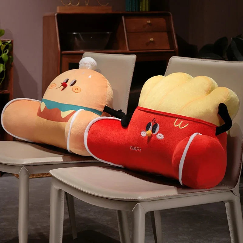 Cartoon Hamburger Chicken Leg French Fries Plush Cushion