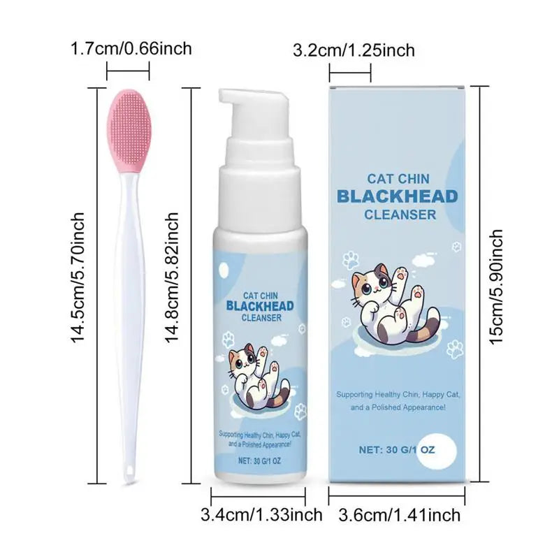 Chin 30g Blackhead Cleaning Lotion, Acne Care Brush for Cats, Dogs, Tooth Stain Remover