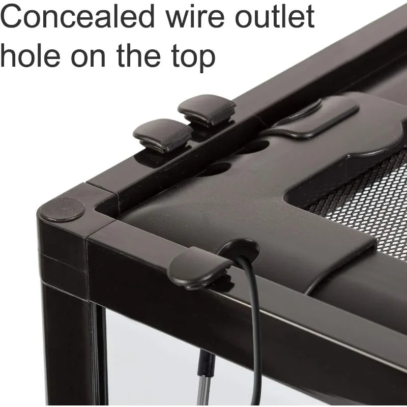 34 Gallon Large Glass Terrarium,Double Hinge Door Screen Ventilation