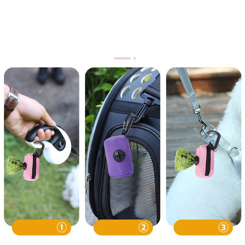 Poop Bag Dispenser Leash Hook for Outdoor Activity
