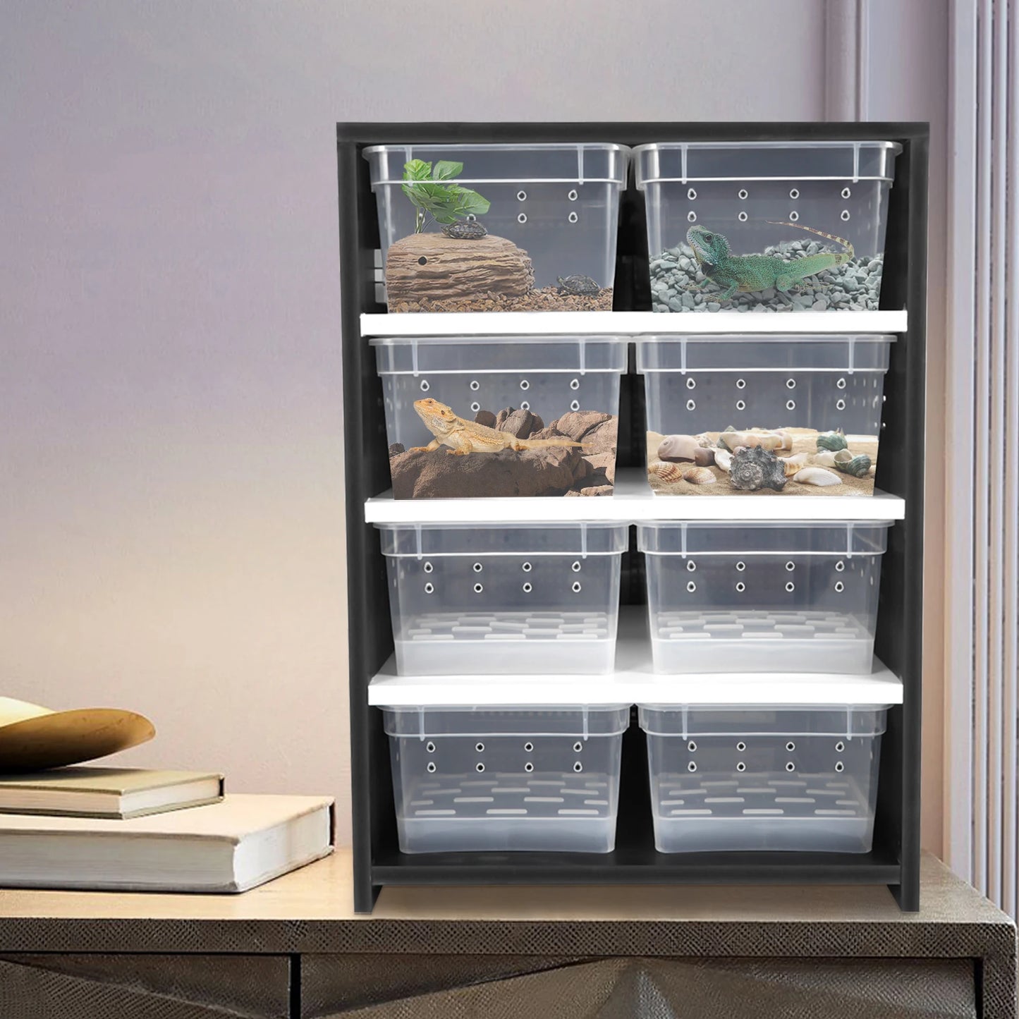 Large Acrylic Feeder, Breeding Tank, Ventilation, Insect Spider, Turtle, Lizard