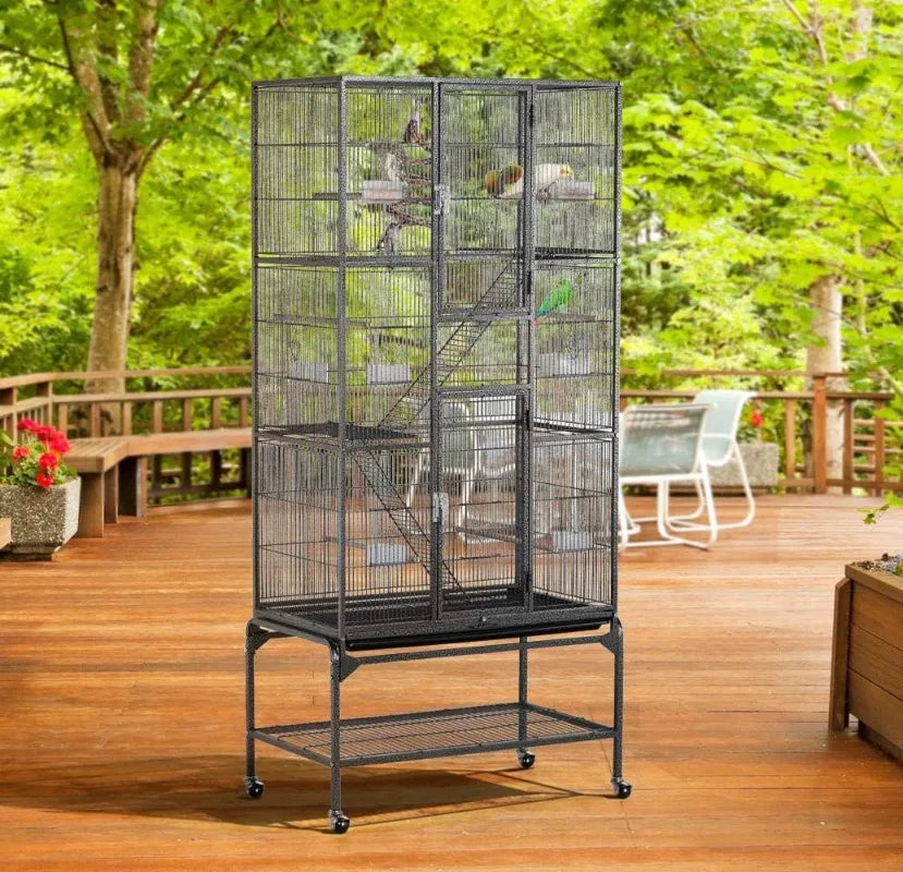 69-Inch Extra Large Metal Cage for Mid-Sized Parrots Cockatiels Parakeets Lovebirds Budgie Finches