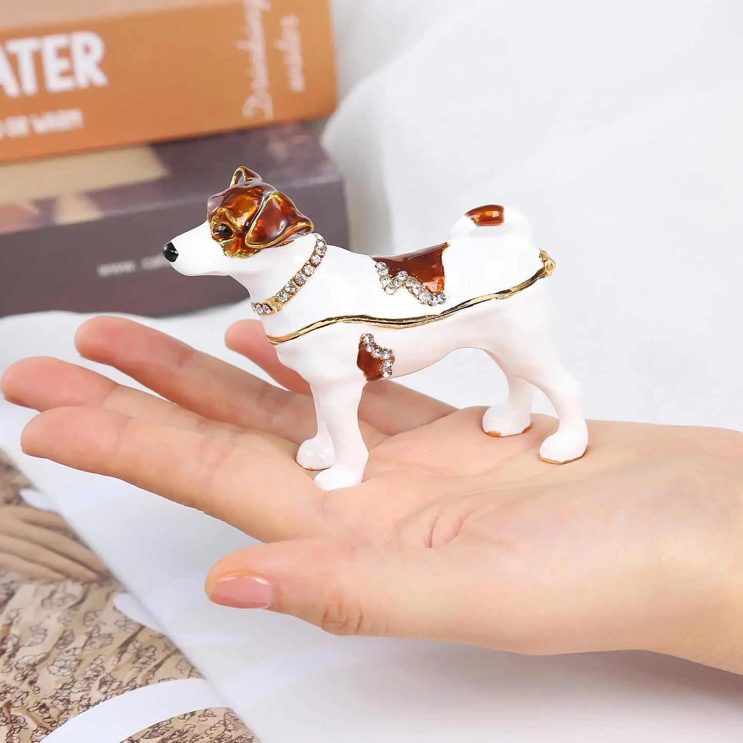 Creative Dog Jewelry Box Inlaid Diamonds Home Decoration