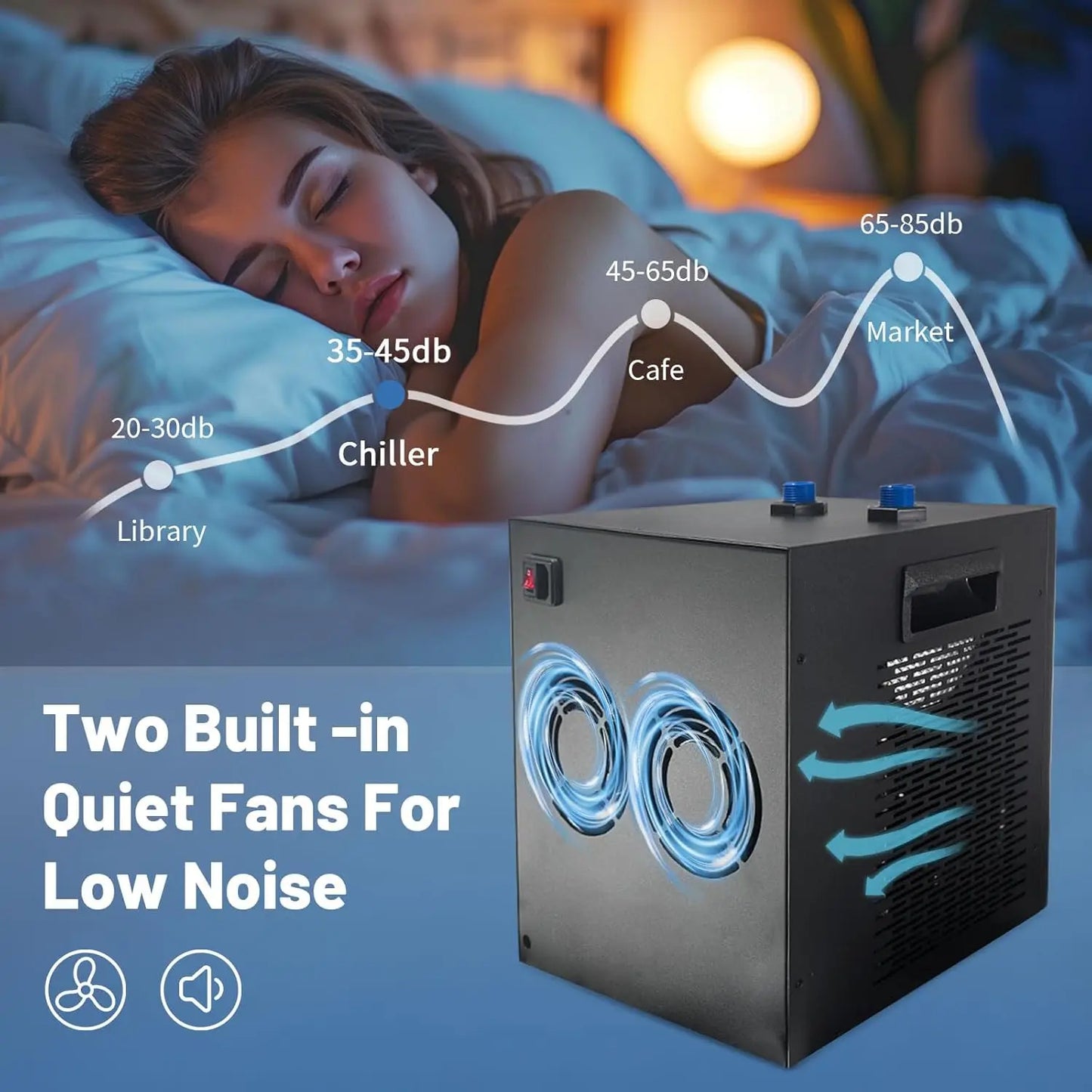 79 Gallon 1/3HP Aquarium Chiller - Energy Efficient, Axolotl, Freshwater & Saltwater