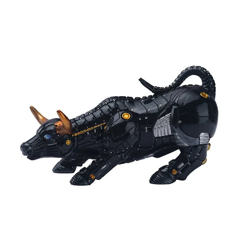 Black Bitcoin Bull Animal Statue And Figurines for Living Room or Desk