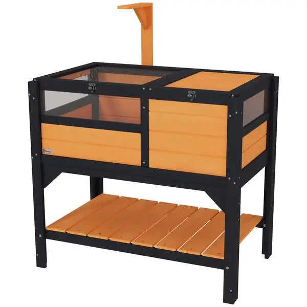 Tortoise Habitat with Shelf, Weather Protection, two rooms