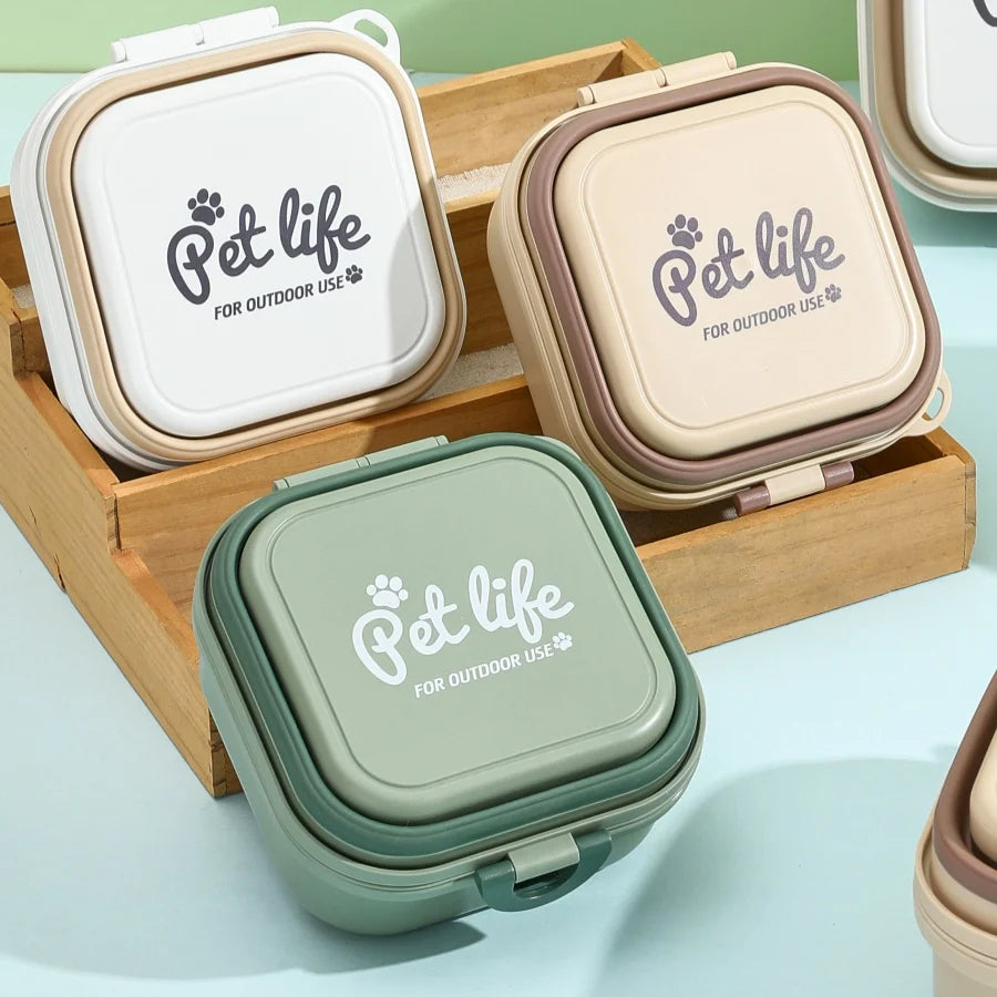 Portable Folding Pet Bowls - Outdoor Dog Feeder for Travel