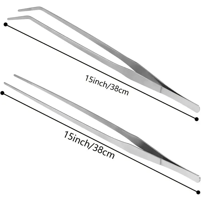 38cm Aquarium Tweezers, Plant , Straight Curved, Feeding Tongs