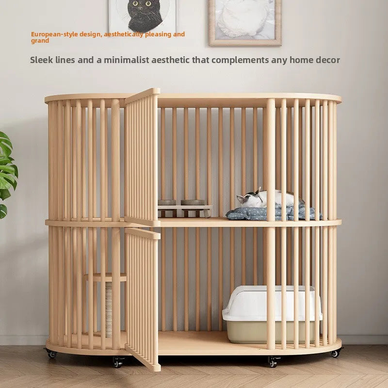 Wooden Pet Cage for Cats and Small Animals