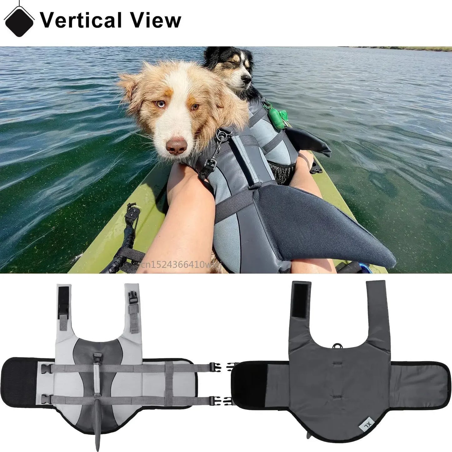 Shark Life Jacket Enhanced Buoyancy Small Dogs/Cats Swimming - Surfing