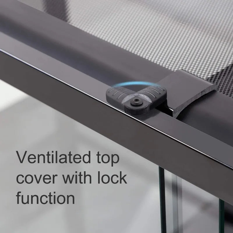 67 Gallon, Reptile, Upgrade Glass Front Opening Sliding Door, Screen Ventilation