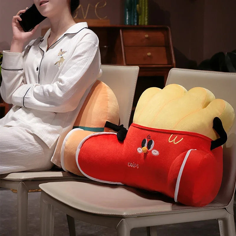 Cartoon Hamburger Chicken Leg French Fries Plush Cushion