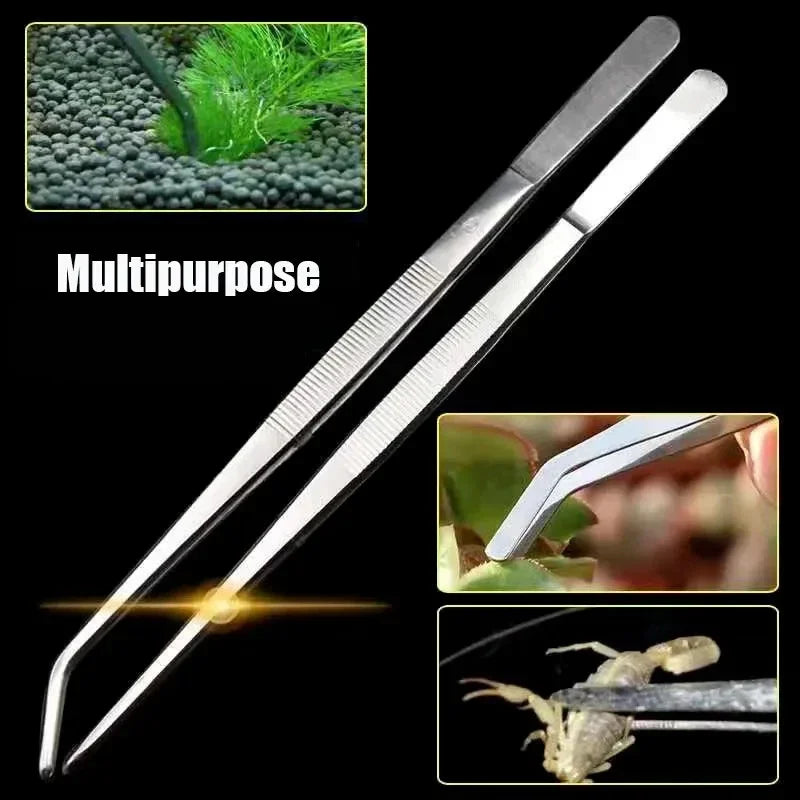 38cm Aquarium Tweezers, Plant , Straight Curved, Feeding Tongs