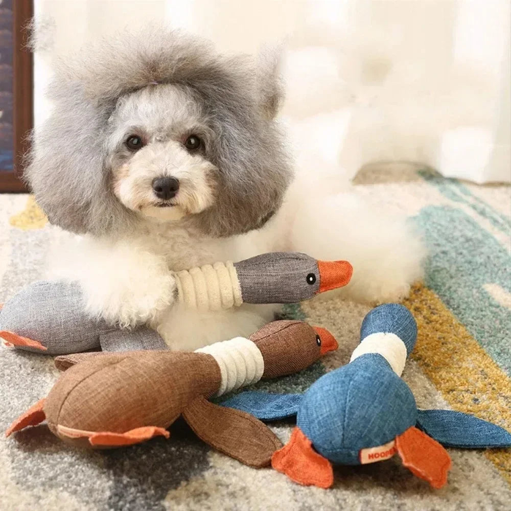 Interactive Squeaky Wild Goose, Teeth Cleaning Puppy Chew  Toys