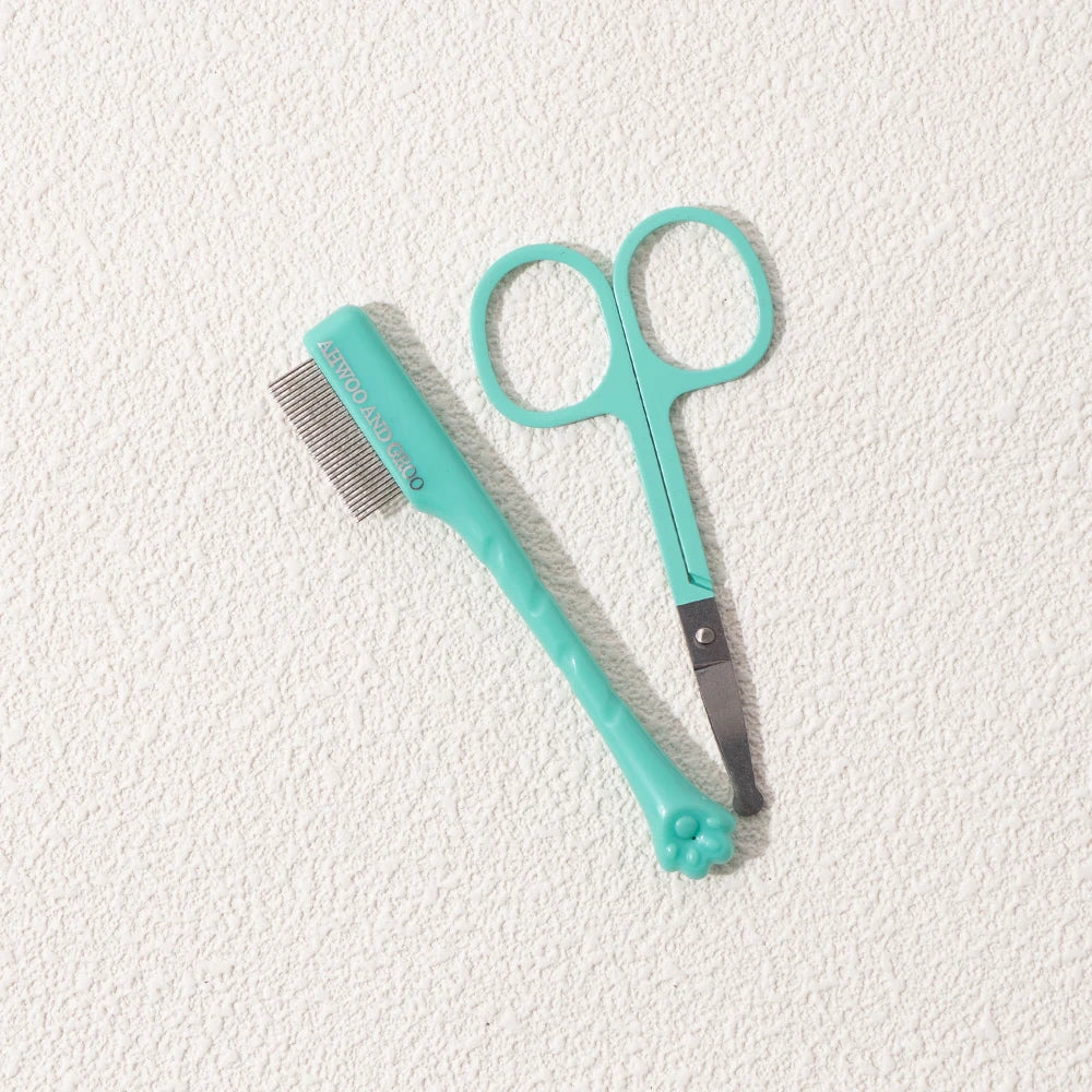 Facial Cleaning Comb, Removes Tear Stains, Eye-poop, with Repair Scissors